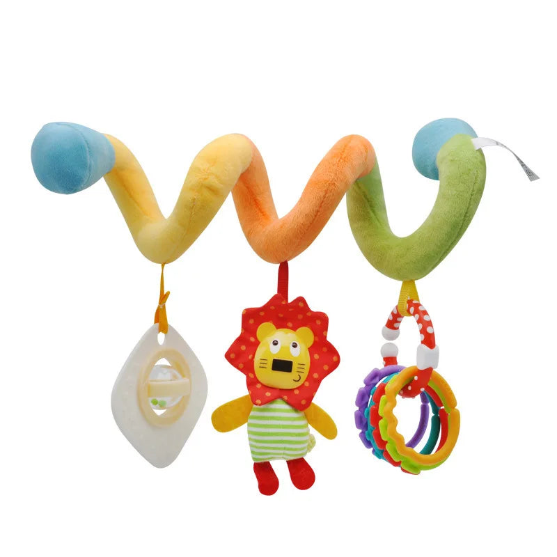 Soft Car Seat & Stroller Toy Set with Mirror, Crinkle, and Squeaky Sounds