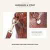 Vintage Croc-Embossed Structured Satchel Handbag