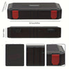A heavy-duty ammo storage case in dark brown, shown from the top and side views.
