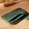 Vintage Leather Slim Card Holder with Snap Closure