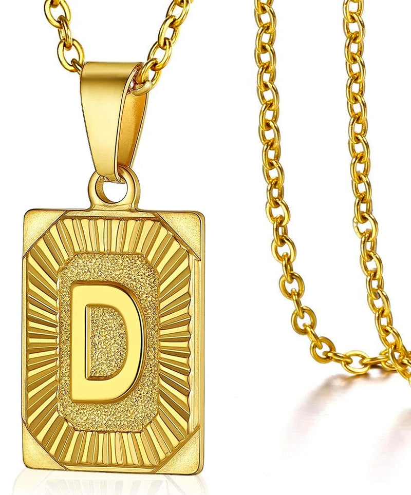 Initial Pendant Necklace in Stainless Steel