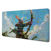 Fantasy Card Playmat with Rabbit Archer & Raccoon Design