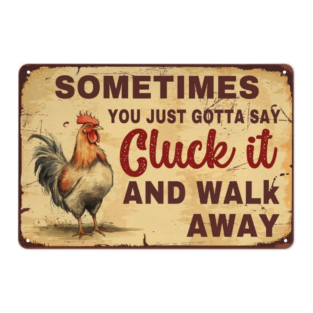Retro Funny Chicken Farm Metal Sign for Kitchen and Coop