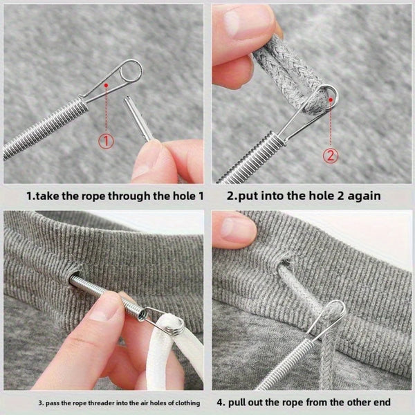 Spring-Loaded Drawstring Threader