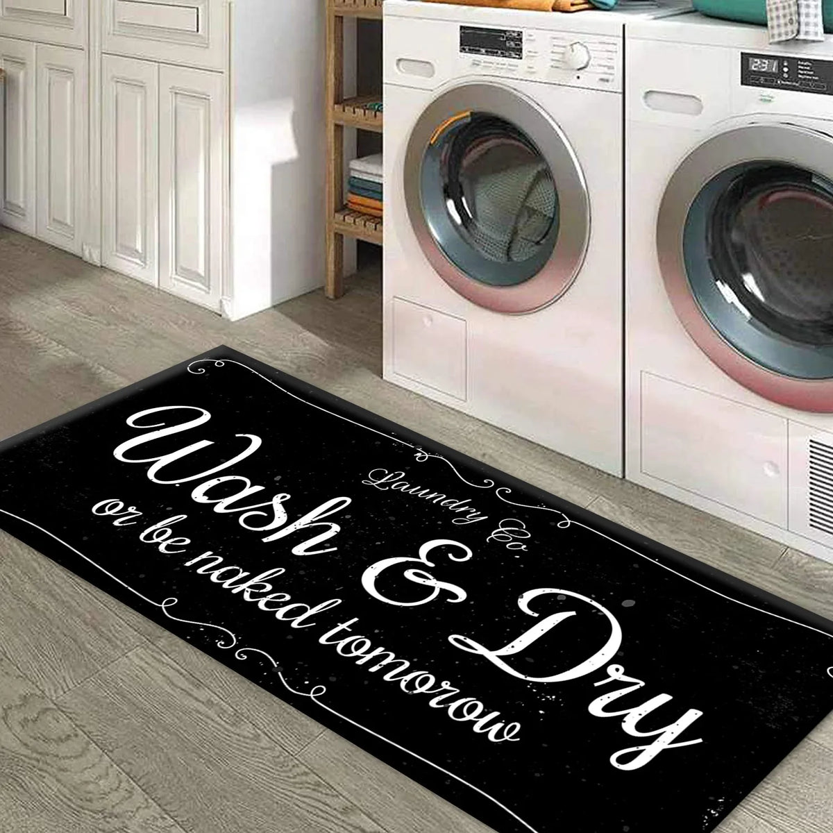 Non-Slip Felt Laundry Room Mat – Washable Runner Rug