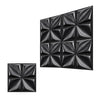 Black 3D diamond textured wall panels used as modern accent wall decor