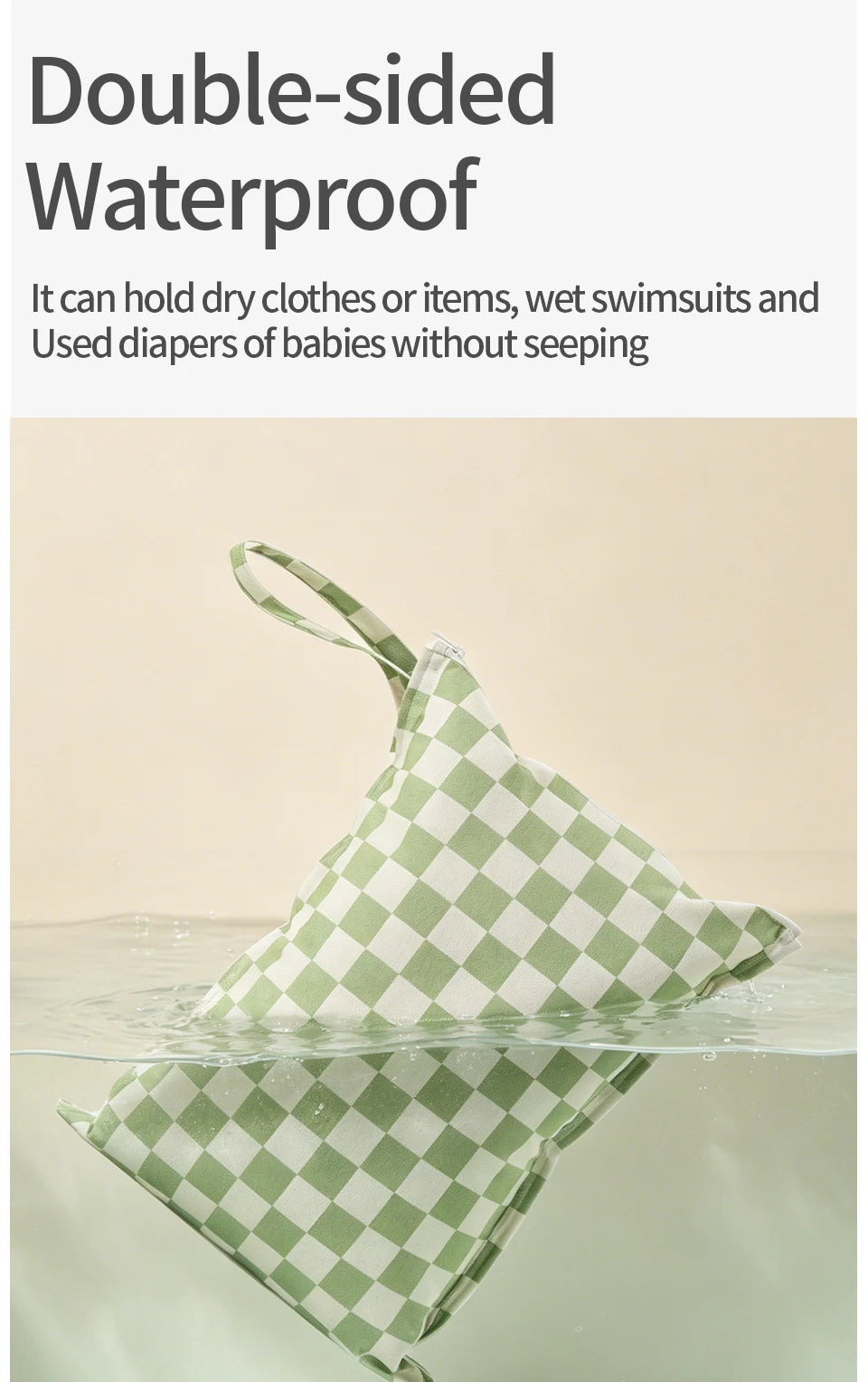 Waterproof Reusable Diaper Cover Wet Bag with Hanging Strap
