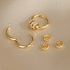 Dainty CZ Cluster Huggie Hoop Earrings