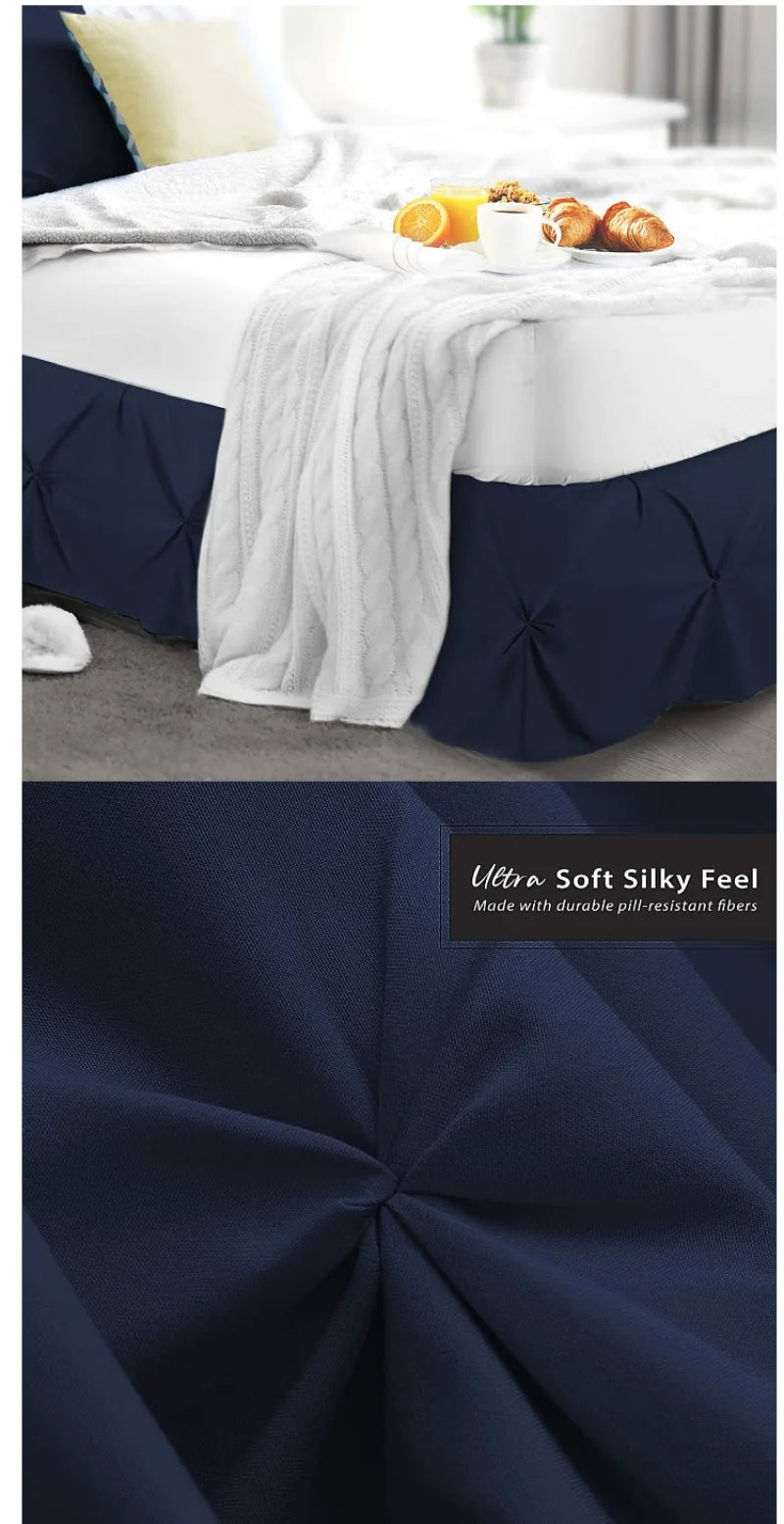 Elastic Wrap-Around Bed Skirt with 14-Inch Drop