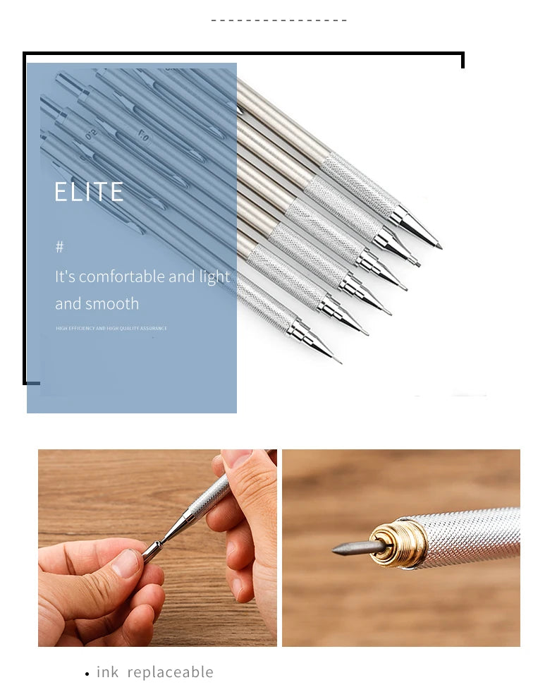 Full Metal Mechanical Pencil Set with Assorted Lead Sizes