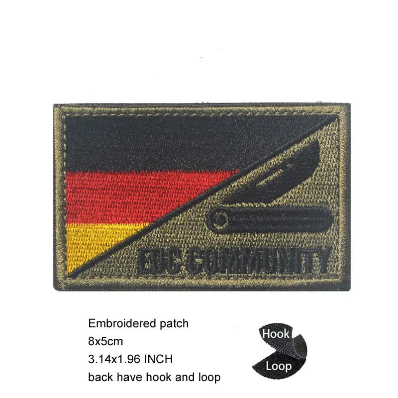 Luminous Reflective German Eagle Patch with Hook-and-Loop Backing