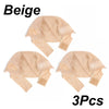 Drei beige Samt-Perücke-Griff-Kopfbedeckungen separat dargestellt.
