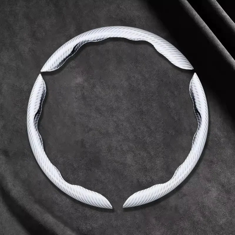 Carbon Fiber Style Microfiber Leather Steering Wheel Cover