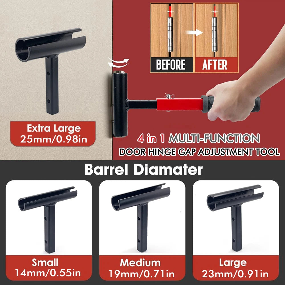 Precision Door Hinge Wrench Kit with Interchangeable Heads