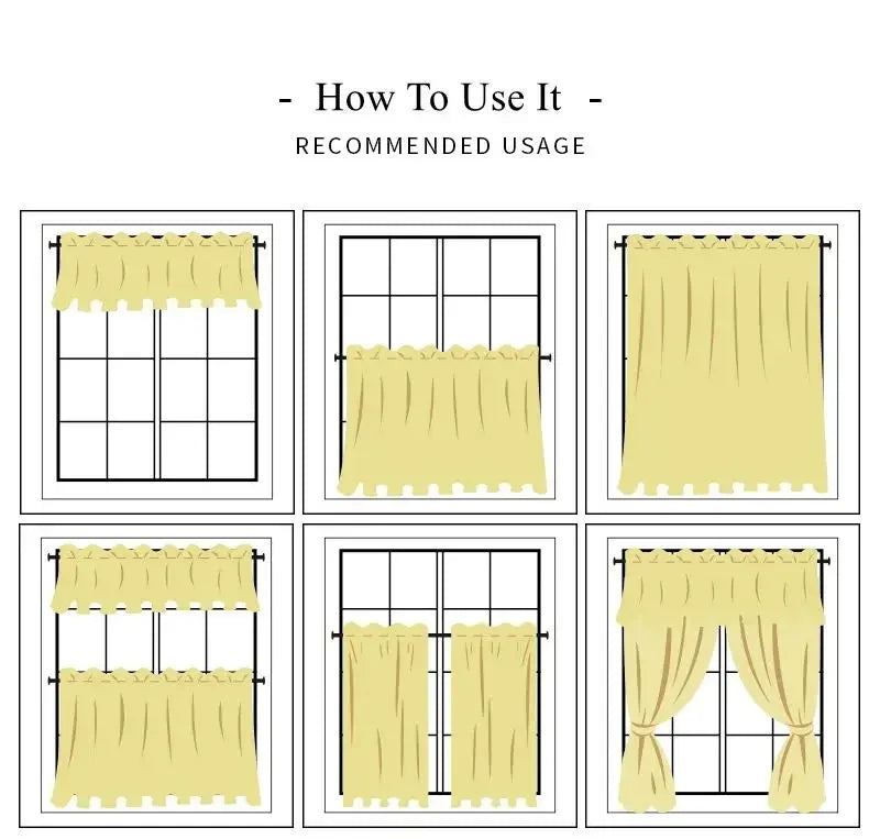 White Sheer Lace Curtain Valance with Floral Jacquard Pattern