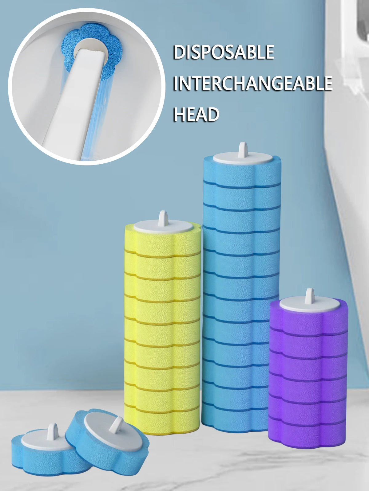 Disposable Toilet Brush Heads with Fresh Scents (3-Pack)
