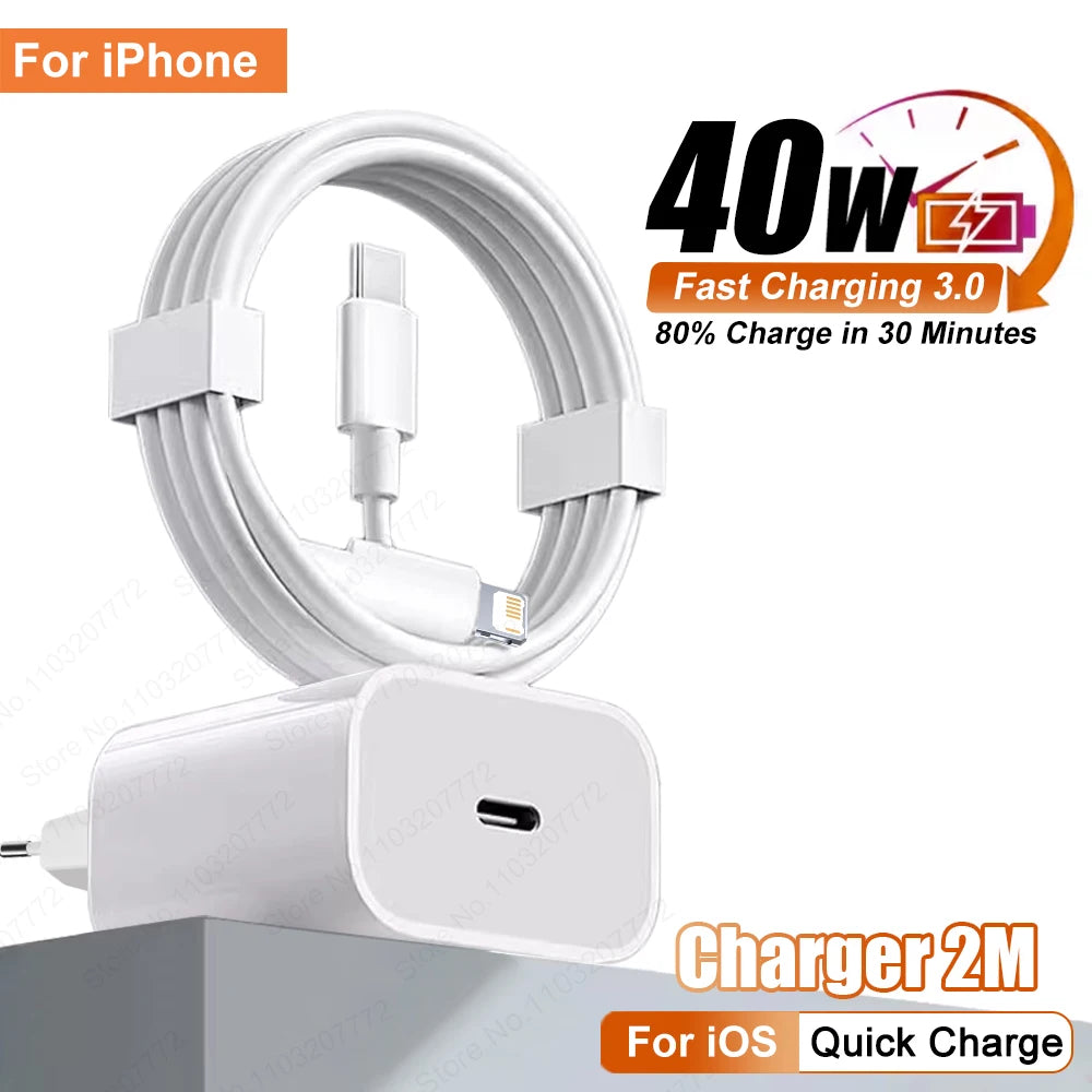USB-C 40W Fast Charger with 1M Cable for iPhone
