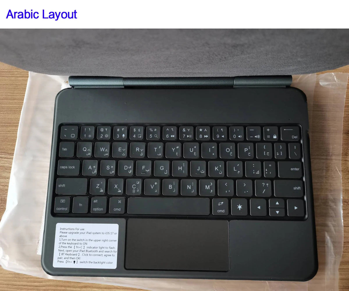 iPad Magic Keyboard Case with Backlit Keys and Touchpad