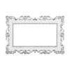 Silver resin light switch cover frame with ornate decorative border