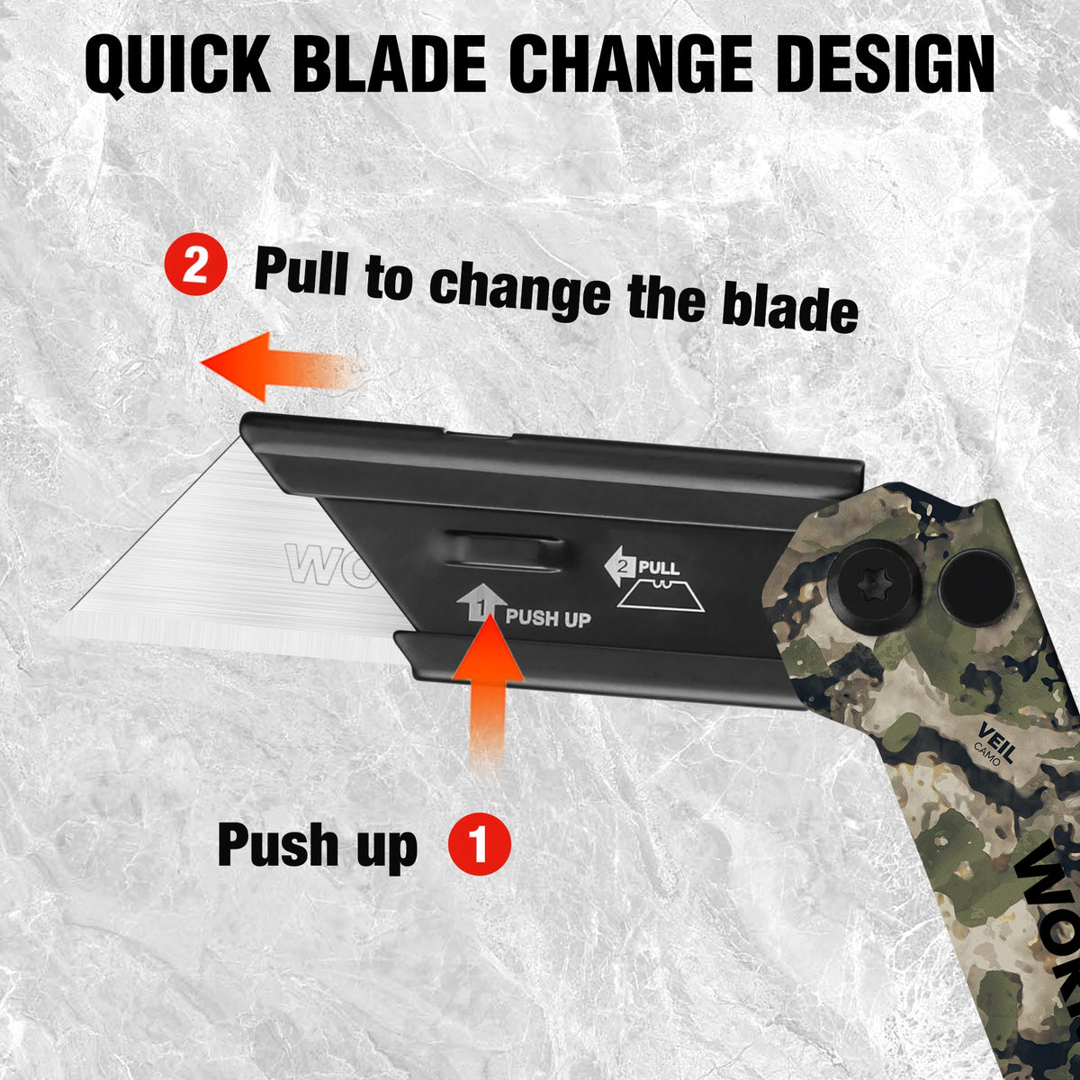 3-Pack Folding Utility Knife Set with Quick-Change Blades & Pocket Clip
