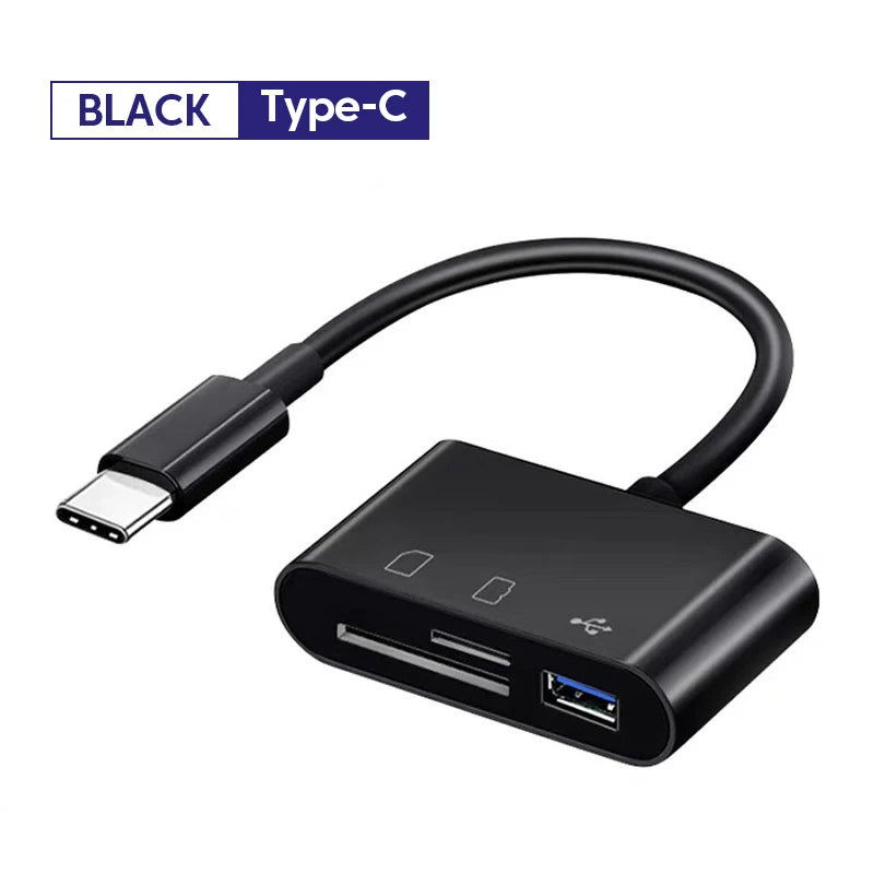 Adapterkabel und Stecker für den Type-C Multi-Card-Leser.