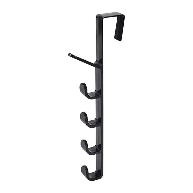 5-Hook Over-the-Door Coat Hanger for Closet & Cabinet Storage