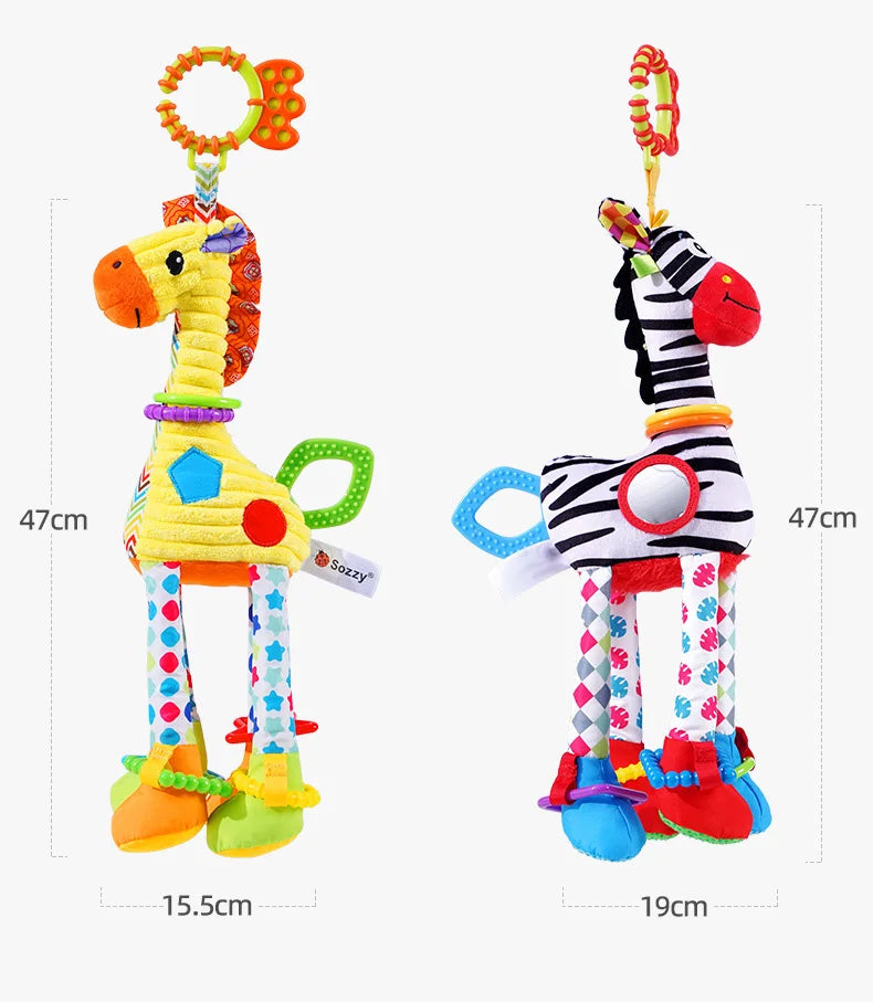 Musical Plush Animal Rattle & Teether Toy for Babies