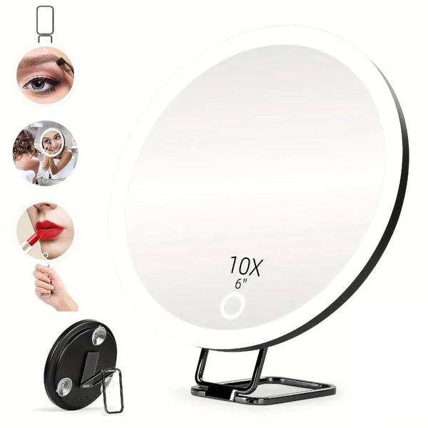 LED Magnifying Mirror with Adjustable Stand