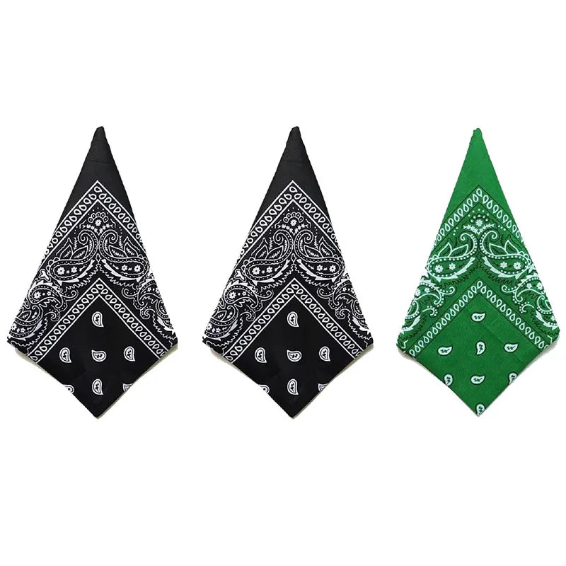 Paisley Bandana Square Scarf – 55cm Cotton Blend for Men and Women
