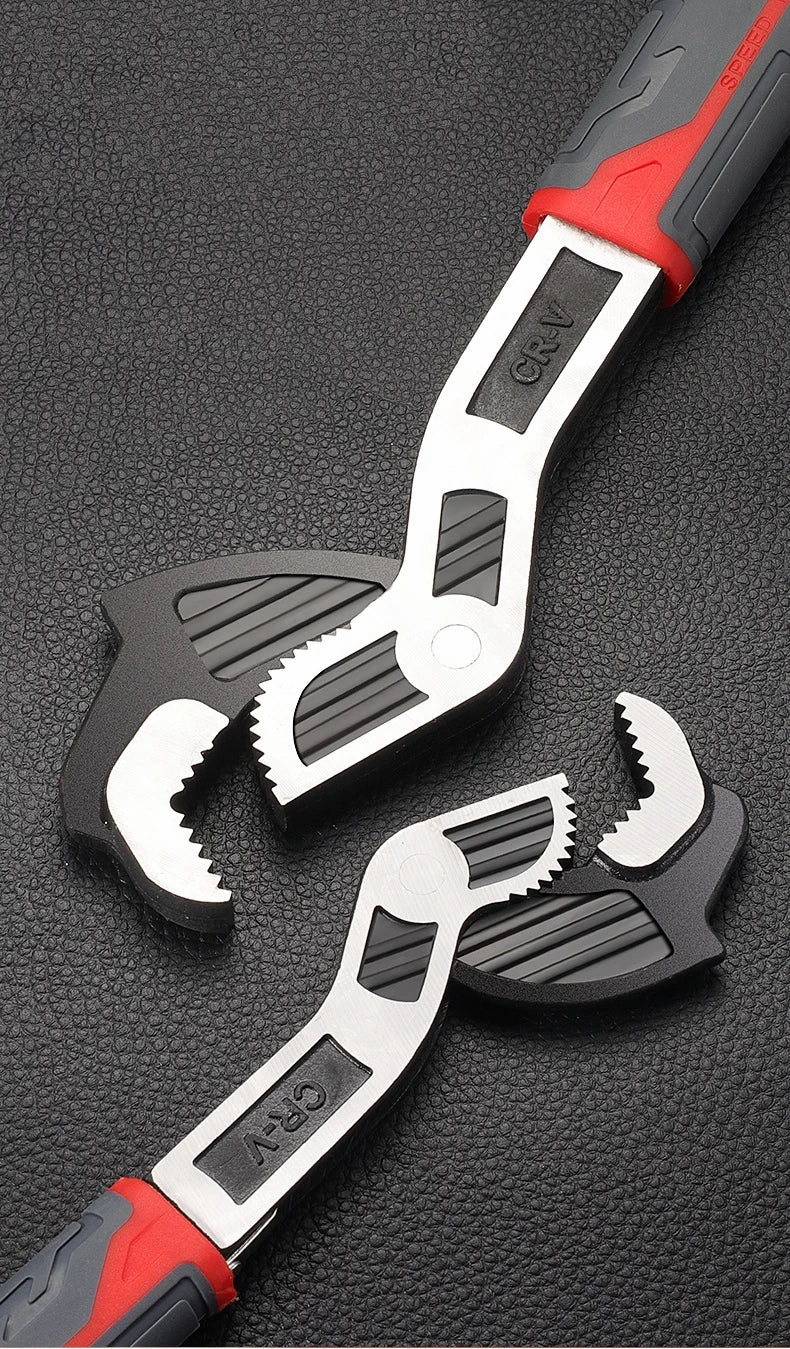 Self-Locking Adjustable Wrench with Quick-Release Mechanism