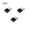 Three black USB-C to USB adapter cables for fast charging and data transfer