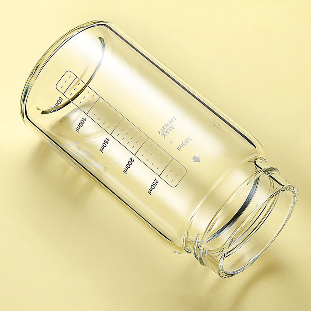 Portable Straw Water Bottle with Scale and Wide Mouth