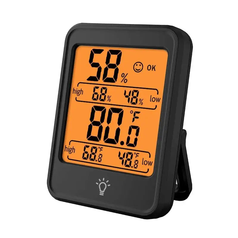 Digital Temperature and Humidity Monitor with Stand, Magnet, and Wall Mount