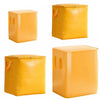 A yellow extra-large waterproof moving and storage bag with a foldable design shown in multiple views.