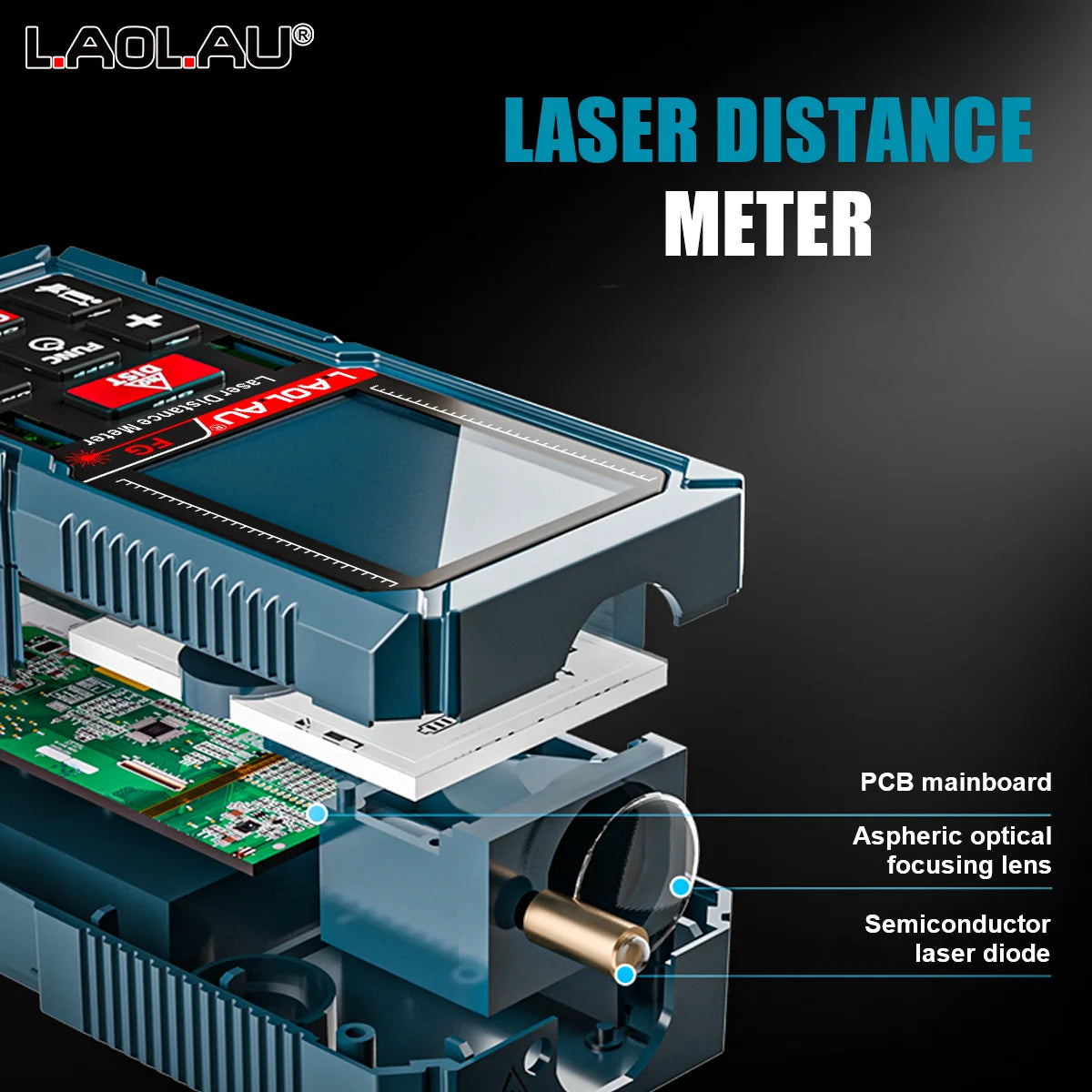 Laser Distance Meter with Backlit Display and 150m Range