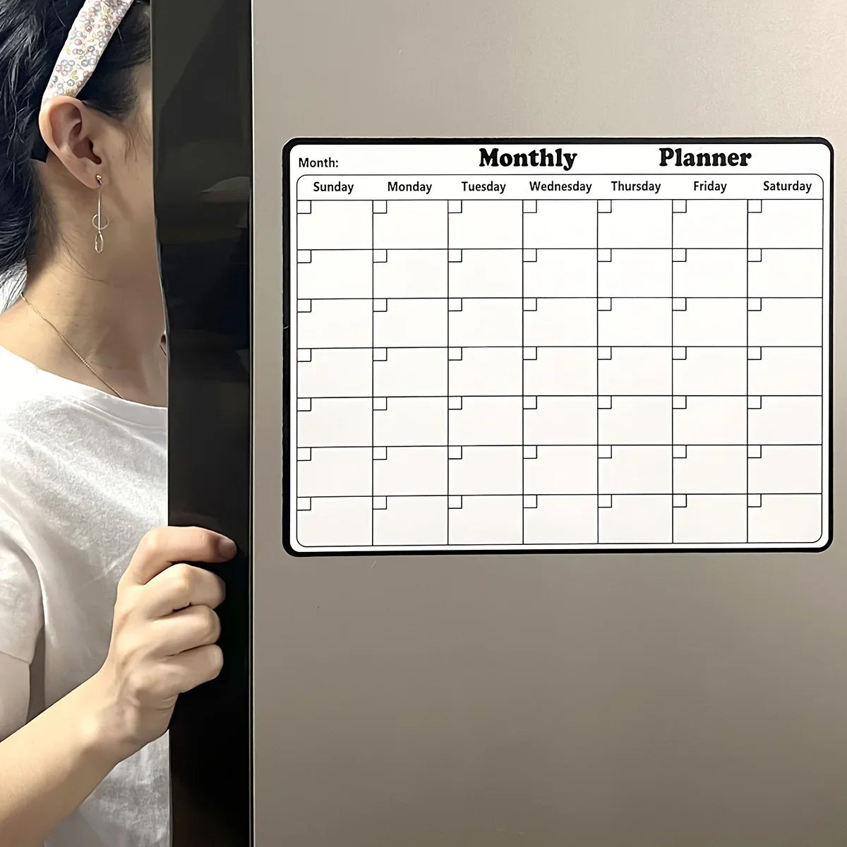 Magnetic Dry Erase Calendar for Refrigerator with Markers