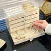 5-Layer Desktop Jewelry Organizer with Drawers and Display Top