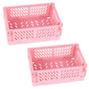 Collapsible Plastic Storage Baskets, Set of 2