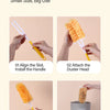 Step-by-step instructions showing how to install and use a small, disposable electrostatic duster.