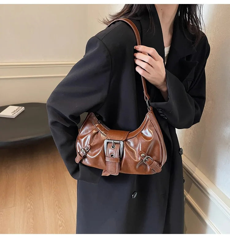 Y2K Retro Pleated Hobo Shoulder Bag
