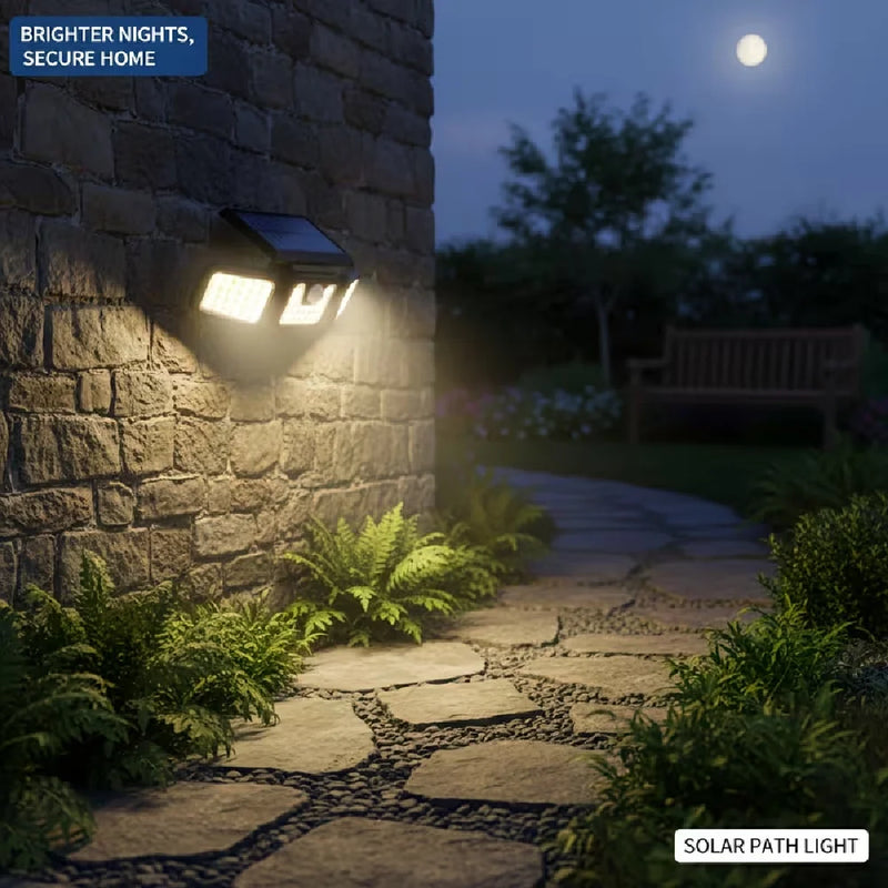 3-Head Solar Motion Sensor Security Light
