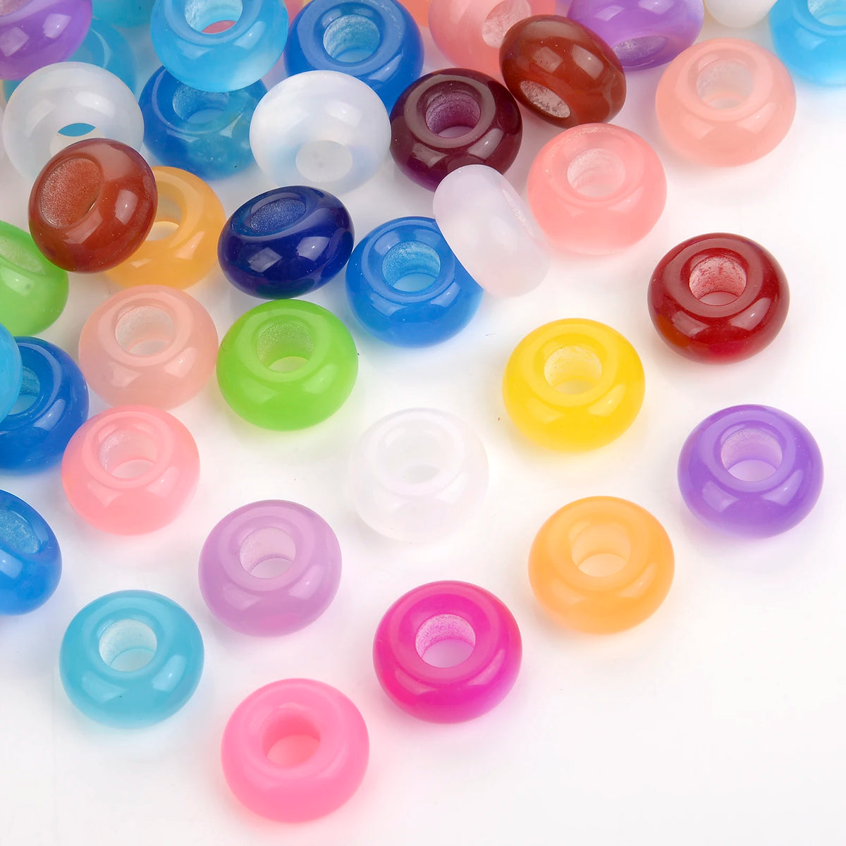 Mixed Rainbow Resin Spacer Beads for Jewelry Making