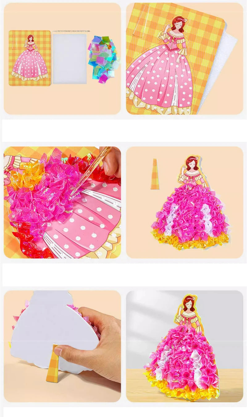 Rainbow Paper Puncture Painting Craft Kit for Kids