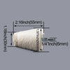 A cylindrical set of cotton polishing buffing wheels with various diameters and a 1/4 inch shank.