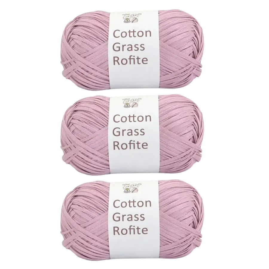 Natural Cotton Raffia Yarn – 3 Ball Set for Crochet, Knitting & Crafting