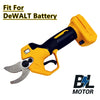 Yellow and black cordless multi-blade cutting shear tool designed to fit a DeWALT battery.