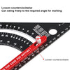 7.5-Inch Adjustable Aluminum Alloy Triangle Ruler with Protractor
