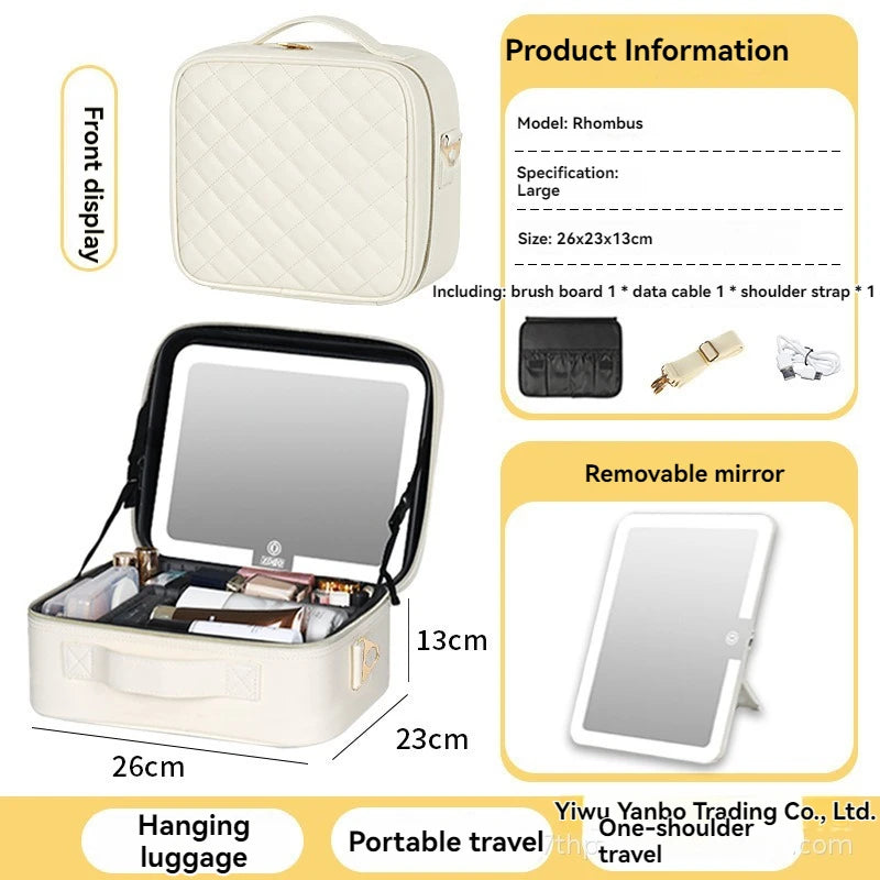 Illuminated LED Makeup Case with Mirror