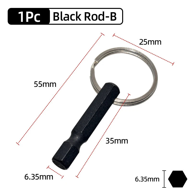 1/4" Hex Quick-Change Screwdriver Bit Holder with Keychain