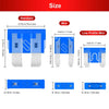 Diagram showing the size comparison between Standard and Mini car fuses, including dimensions for different fuse types.